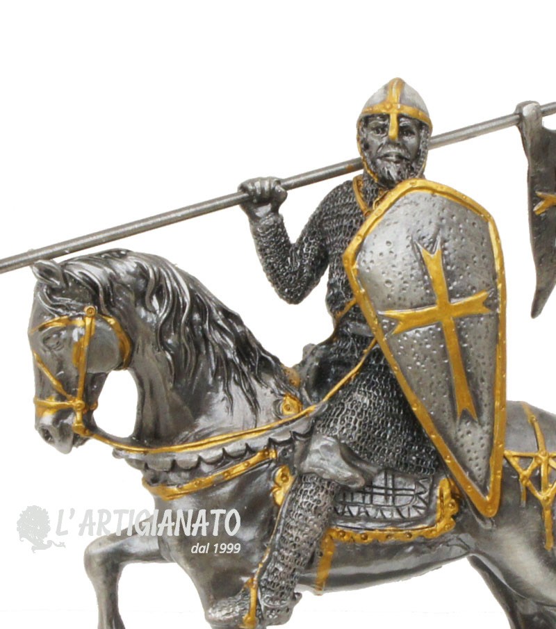 Detailed crusader knight with shield