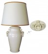 Lampada con torciglioni decoro bianco antico