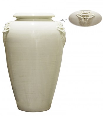 Portaombrelli in ceramica decoro bianco antico