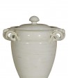 Ceramic potiche with spirals handle