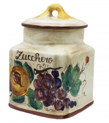 Ceramic jar decor pomegranate and  grape