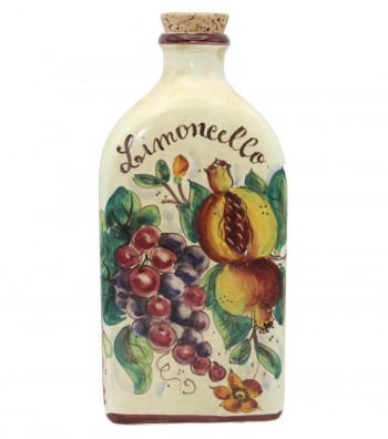 Ceramic bottle decor pomegranate and grapes