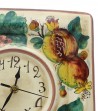 Ceramic clock with pomegranate and grapes painted