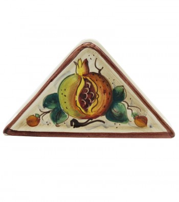 Portatovaglioli in ceramica decoro melograno uva