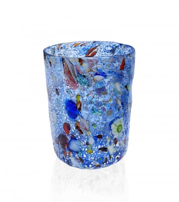 Bicchiere in vetro di murano blu.