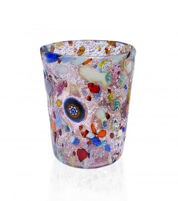 Bicchiere in vetro di murano viola