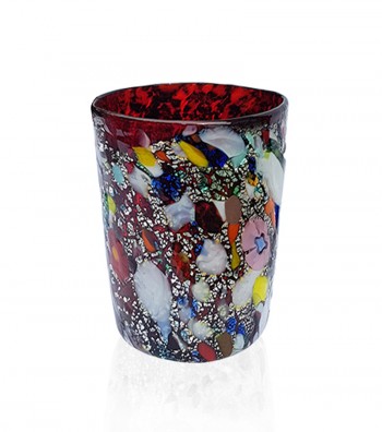 Bicchiere in vetro di murano rosso
