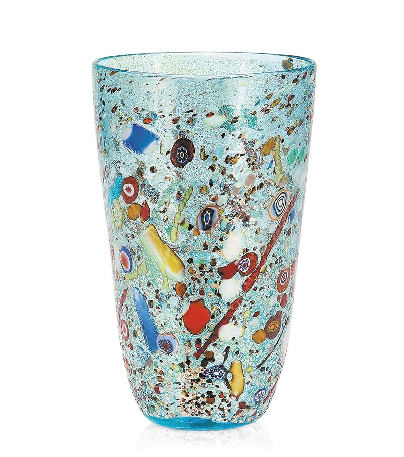 Vaso Conico Arlecchino color azzurro