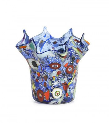Vaso Fazzoletto Arlecchino blu