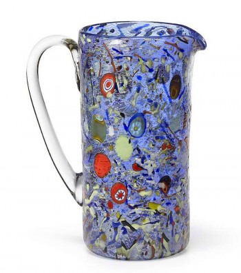 Caraffa Cilindrica Arlecchino blu
