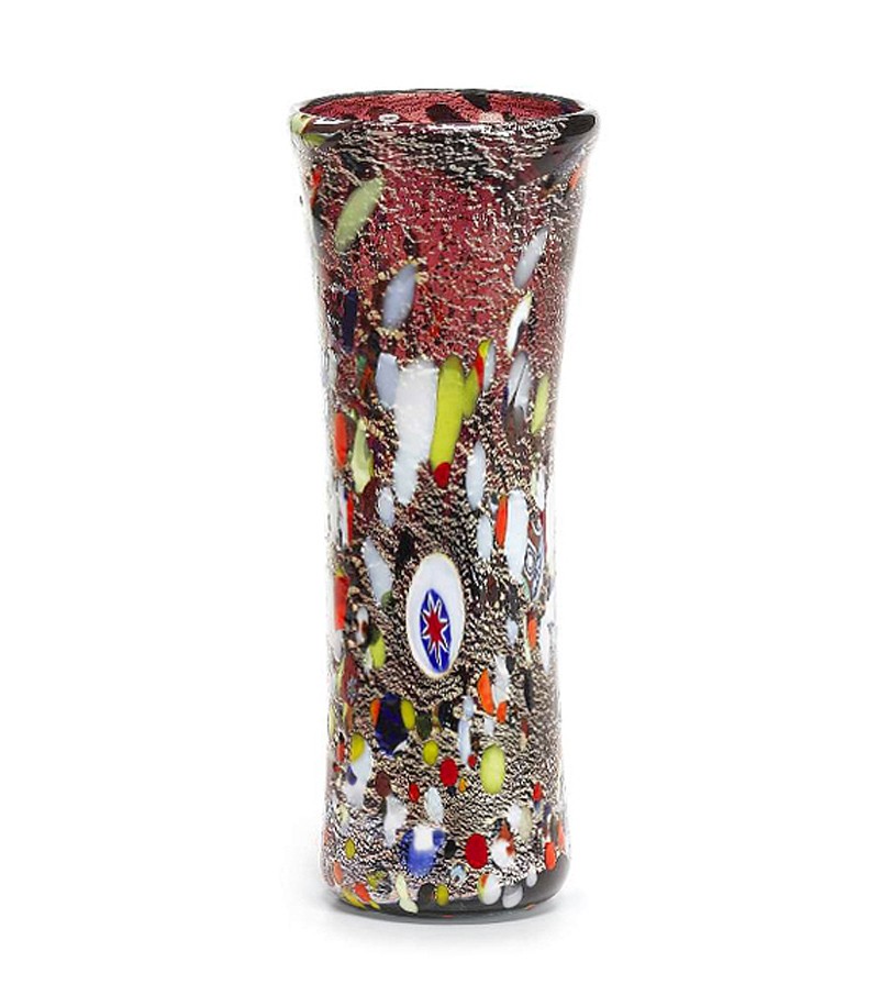 Harlequin Vase in murano glass violet
