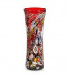 Harlequin Vase in murano glass red