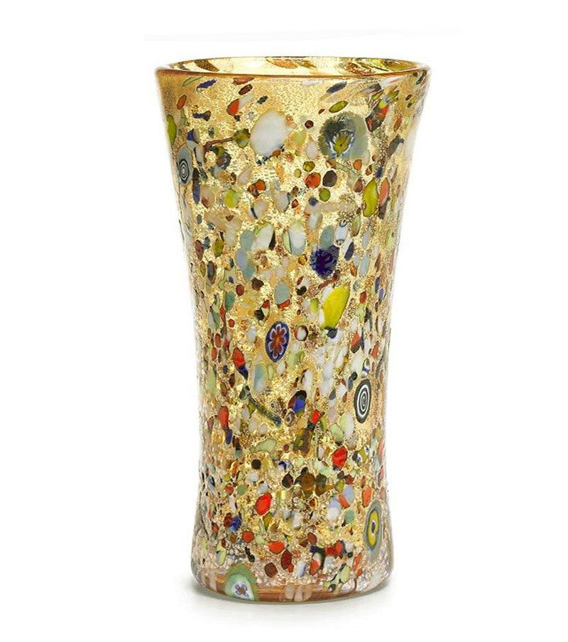 Harlequin Vase in Murano Glass yellow