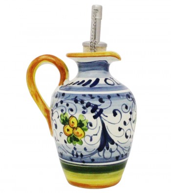 Ampollina in ceramica decoro geometrico giallo