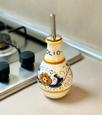Oliera in ceramica decorata a mano a deruta