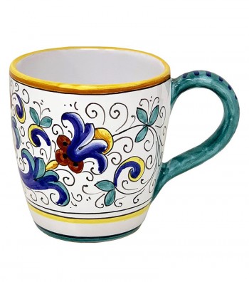 Bicchiere in ceramica decoro deruta.