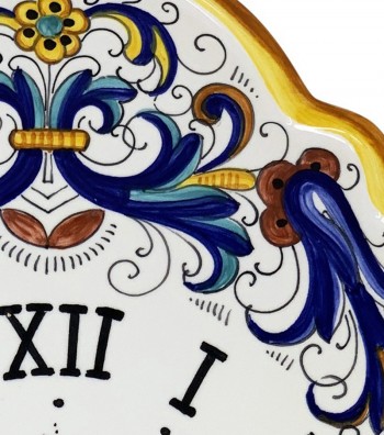 Ceramic clock deruta decor