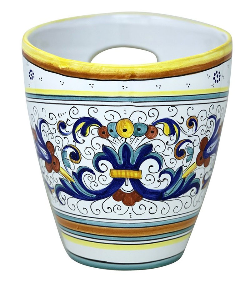 Portabottiglia in ceramica decoro "Deruta"
