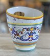 Hand-Painted Ceramic Bottle Holder "Deruta" decoration side view