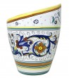 Hand-Painted Ceramic Bottle Holder "Deruta" decoration side view