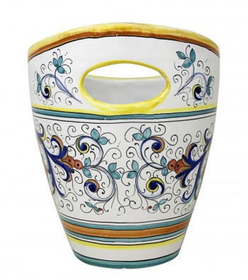 Hand-Painted Ceramic Bottle Holder "Deruta" decoration