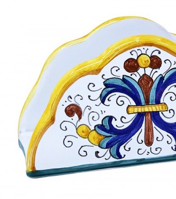 Porta tovaglioli decorata a mano in deruta