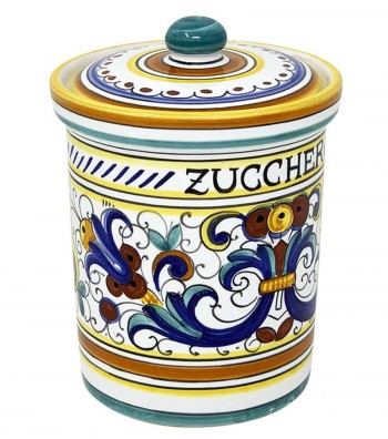 Barattolo in ceramica dipinto a mano