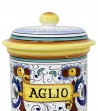 Porta aglio in ceramica dipinto a mano