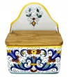 Portasale in ceramica decoro "Deruta" immagine frontale