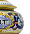 Biscottiera in ceramica dipinta a mano.