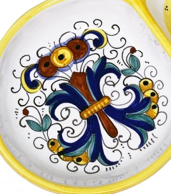 Portaolive in ceramica decoro "Deruta"