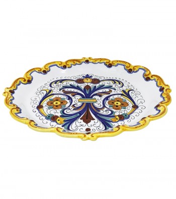 Vassoio smerlato tondo in ceramica