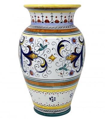 Ceramic vase decorated by hand