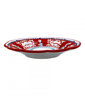 Piatto fondo Smerlato decoro Granchio Rosso - Ceramica Artistica Falcone