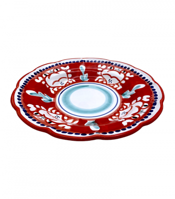 Piatto fondo Smerlato decoro Granchio Rosso - Ceramica Artistica Falcone