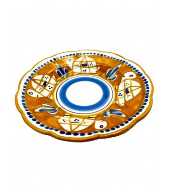Piatto fondo Smerlato decoro Tartaruga Arancio - Ceramica Artistica Falcone